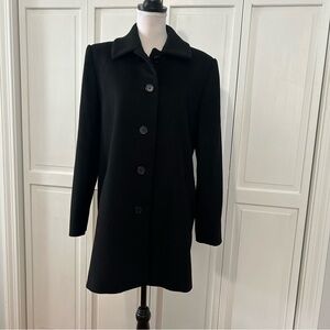 Liz Claiborne Black Pea Coat 100%Wool 8